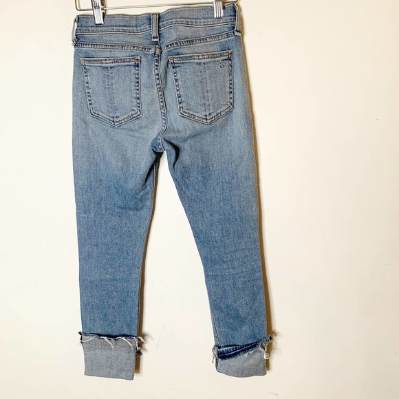 Rag & Bone Stretch Capri Jeans Button Closure Blue - Picture 6 of 8